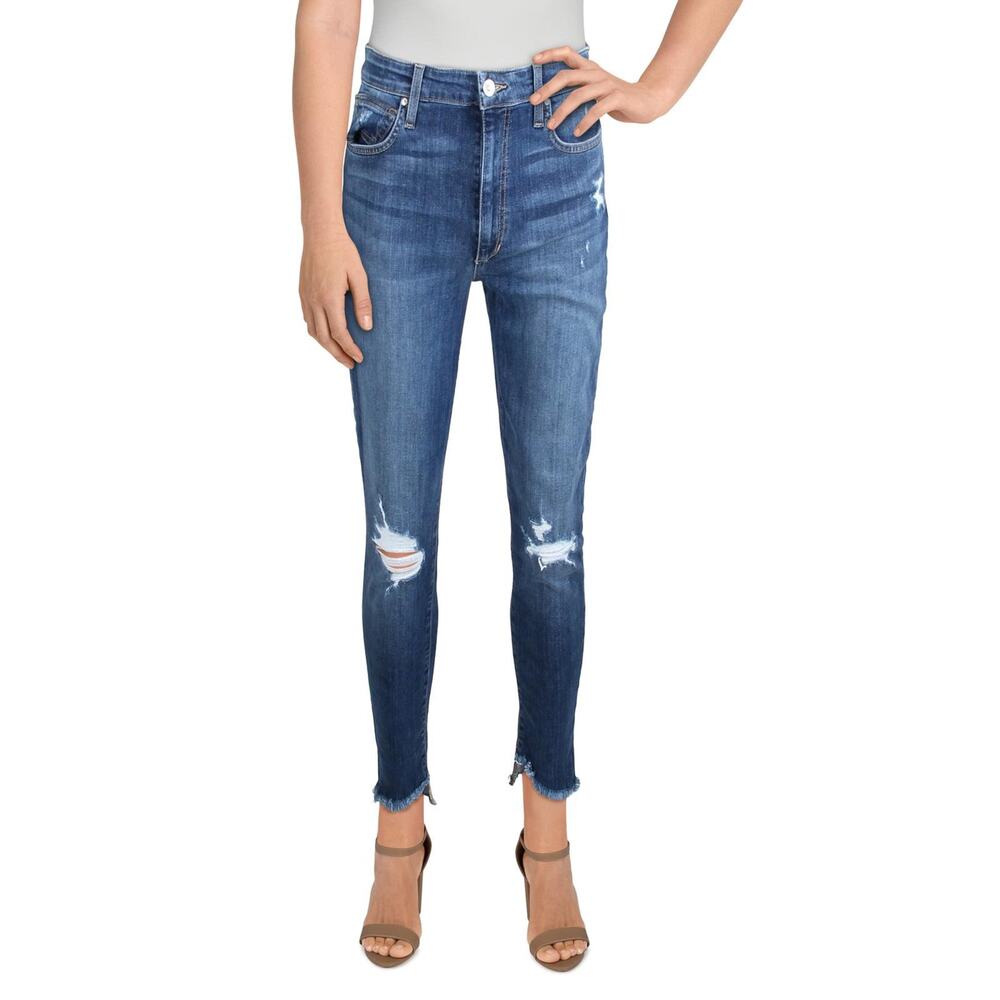 Joes Jeans The Bella 11" High Rise Skinny Crop Busted Knee Distressed Womens 25